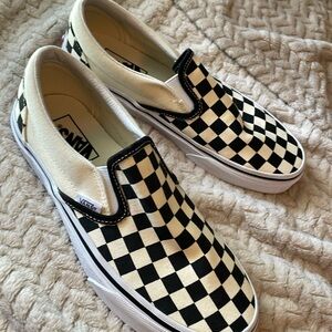 Vans Slip On Size 8 Checker/Cream